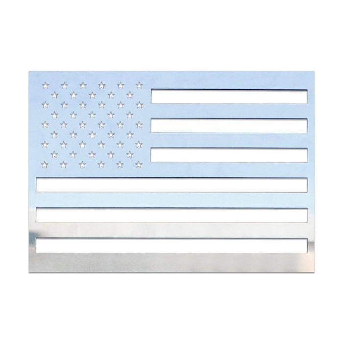 US American Flag Chrome Decal Sticker Stainless Steel