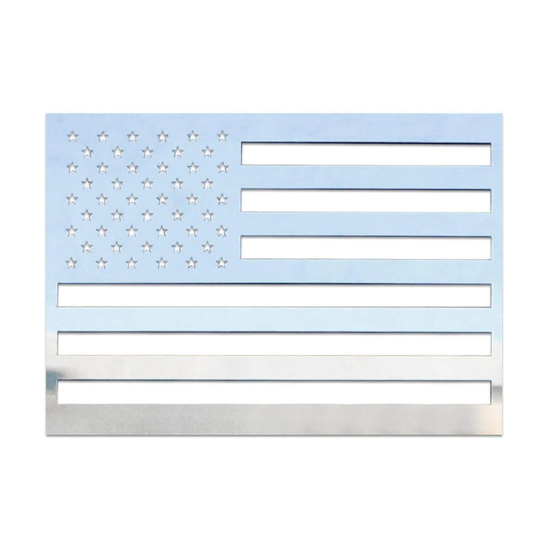 US American Flag Chrome Decal Sticker Stainless Steel