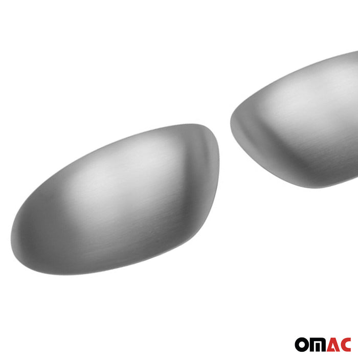Side Mirror Cover Caps Fits Nissan Juke 2011-2014 Brushed Steel Silver 2 Pcs