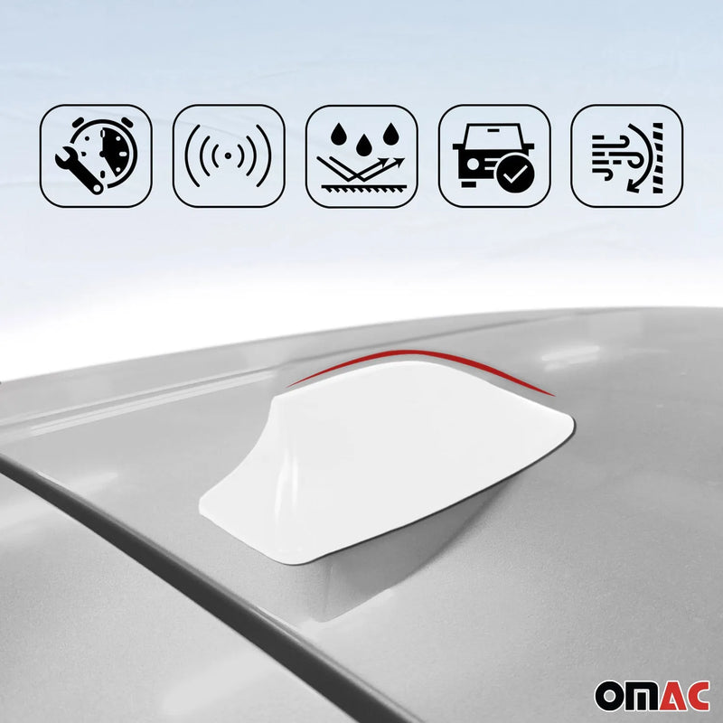 Honda Civic Car Shark Fin Antenna Roof Radio AM/FM Signal White