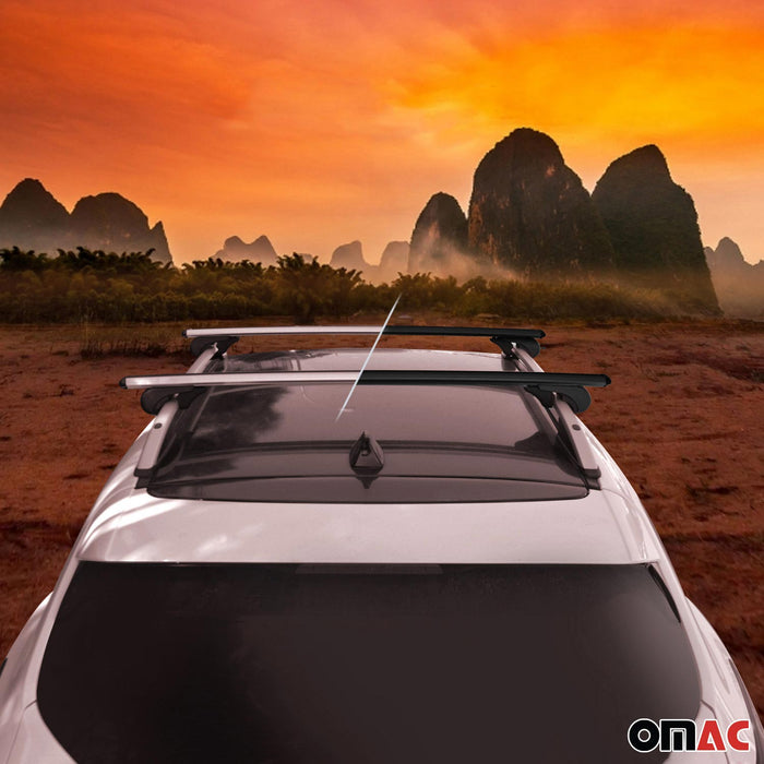 Lockable Roof Rack Cross Bars Luggage Carrier for VW Tiguan 2018-2024 Black 2Pcs