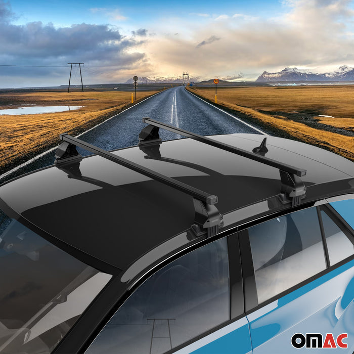 Smooth Roof Racks Cross Bars Carrier for Kia Optima 2016-2020 Sedan Black 2Pcs