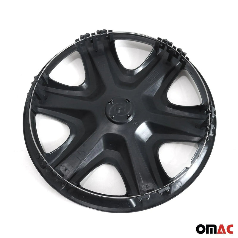 Kansas Hub Caps Wheel Cover 15" Black Full Set 4 pcs.