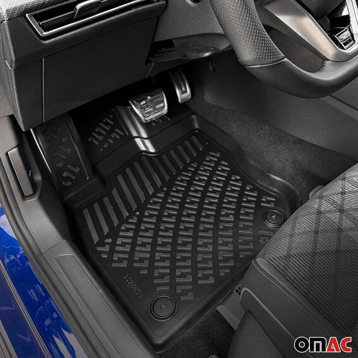 OMAC Floor Mats Liner for BMW 4 Series F32 Coupe 2014-2020 TPE Rubber Black 4Pcs