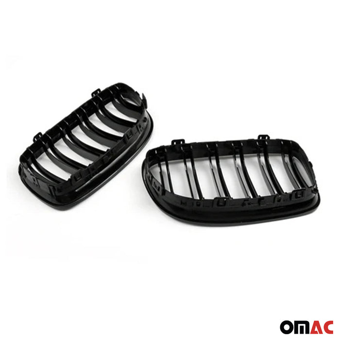 For BMW E90 E91 2009-2012 Front Kidney Grille M3 Style Gloss Black Dual Slat