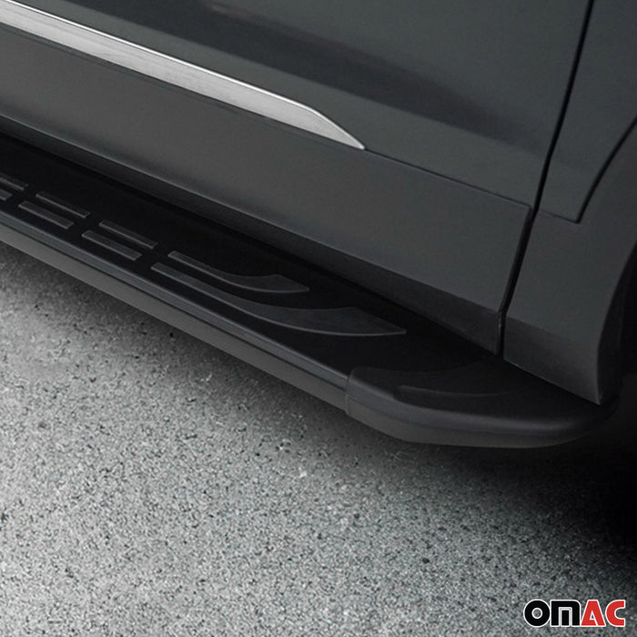 Side Steps Running Boards Nerf Bars Aluminum 2Pcs Black For Opel Mokka 2020-2021