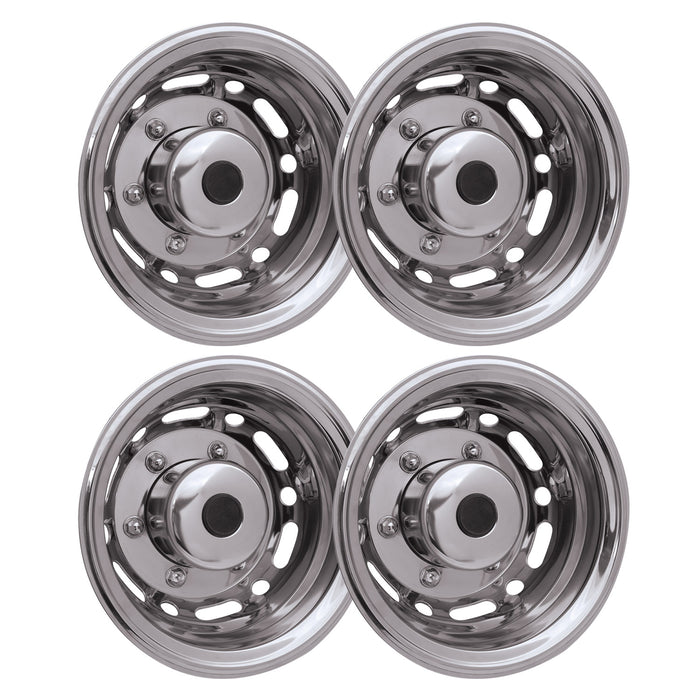 16" Dual Wheel Simulator Hubcaps for Ford Transit Chrome Silver Gloss