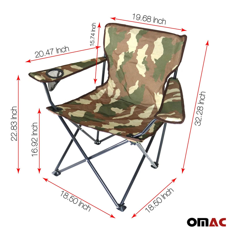 New Folding Camping Chair Beach Seat Fishing BBQ Picnic Outdoor with Cup Holder