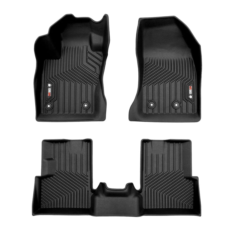 2015-2023 Jeep Renegade Premium Floor Mats Liners First and Second Row Set Black