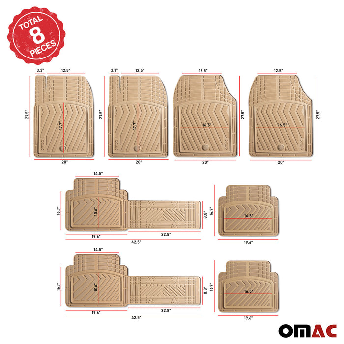 Floor Mats Liner For Jeep Wagoneer 2022-2023 3-Row Trimmable 6+2x All-Weather