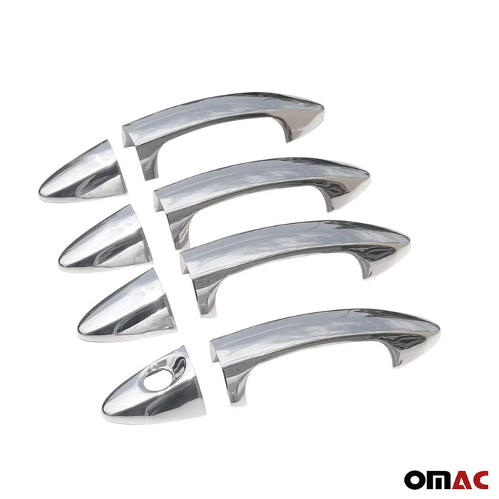 Car Door Handle Cover Protector for Ford Fiesta 2011-2019 Steel Chrome 8 Pcs