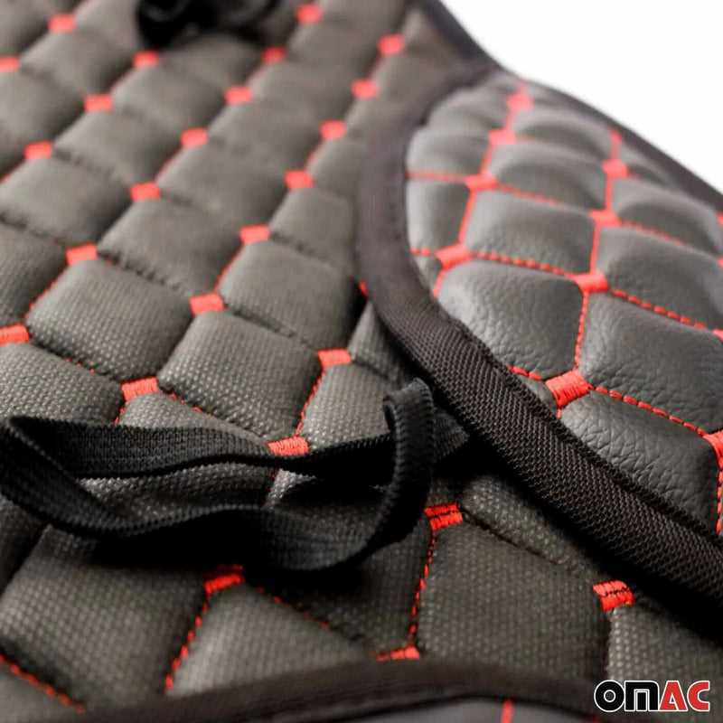 Car Seat Cover Black with Red Therapeutic Cushion PU Leather Pad Breathable