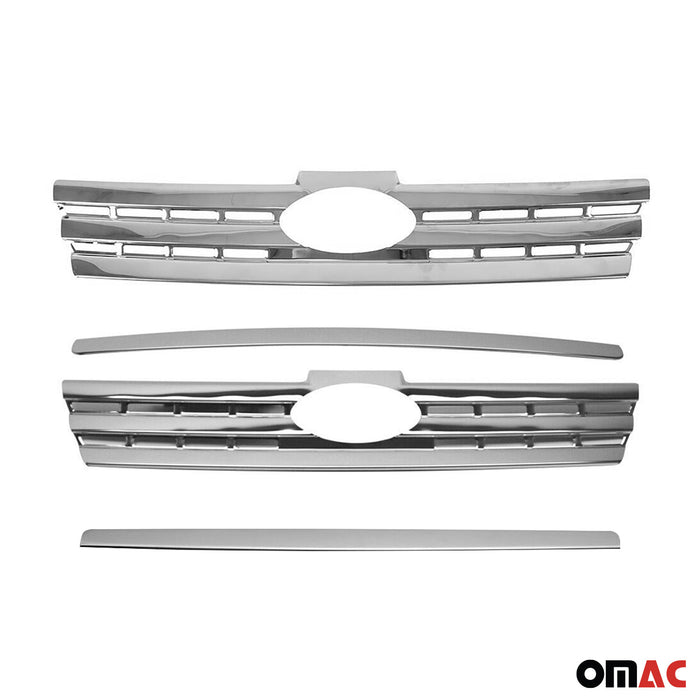 Front Bumper Grill Trim Chrome Set for Ford Transit Connect 2010-2013 Steel 4x