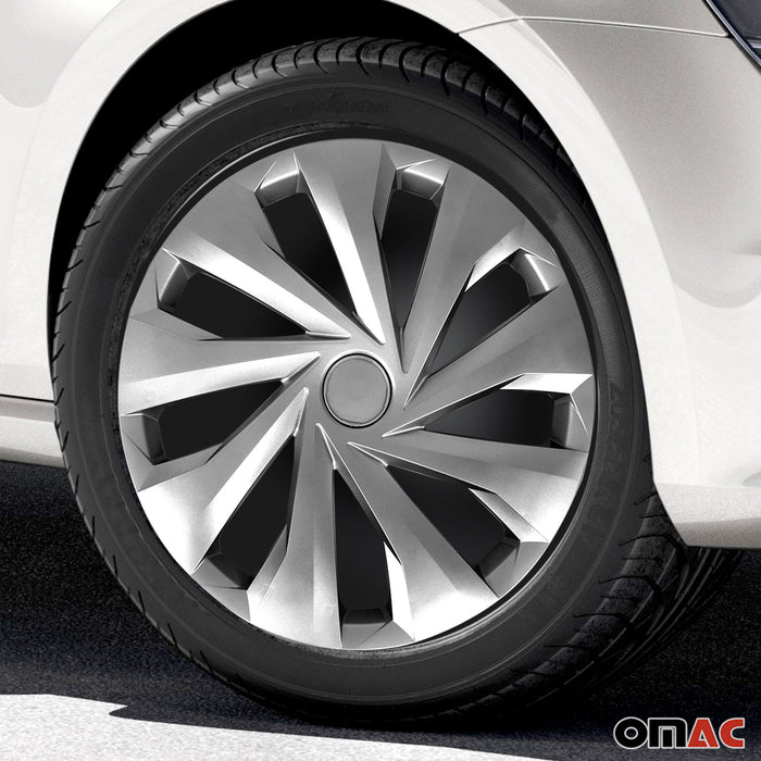 15 Inch Wheel Rim Covers Hubcaps for Alfa Romeo Silver Gray Gloss