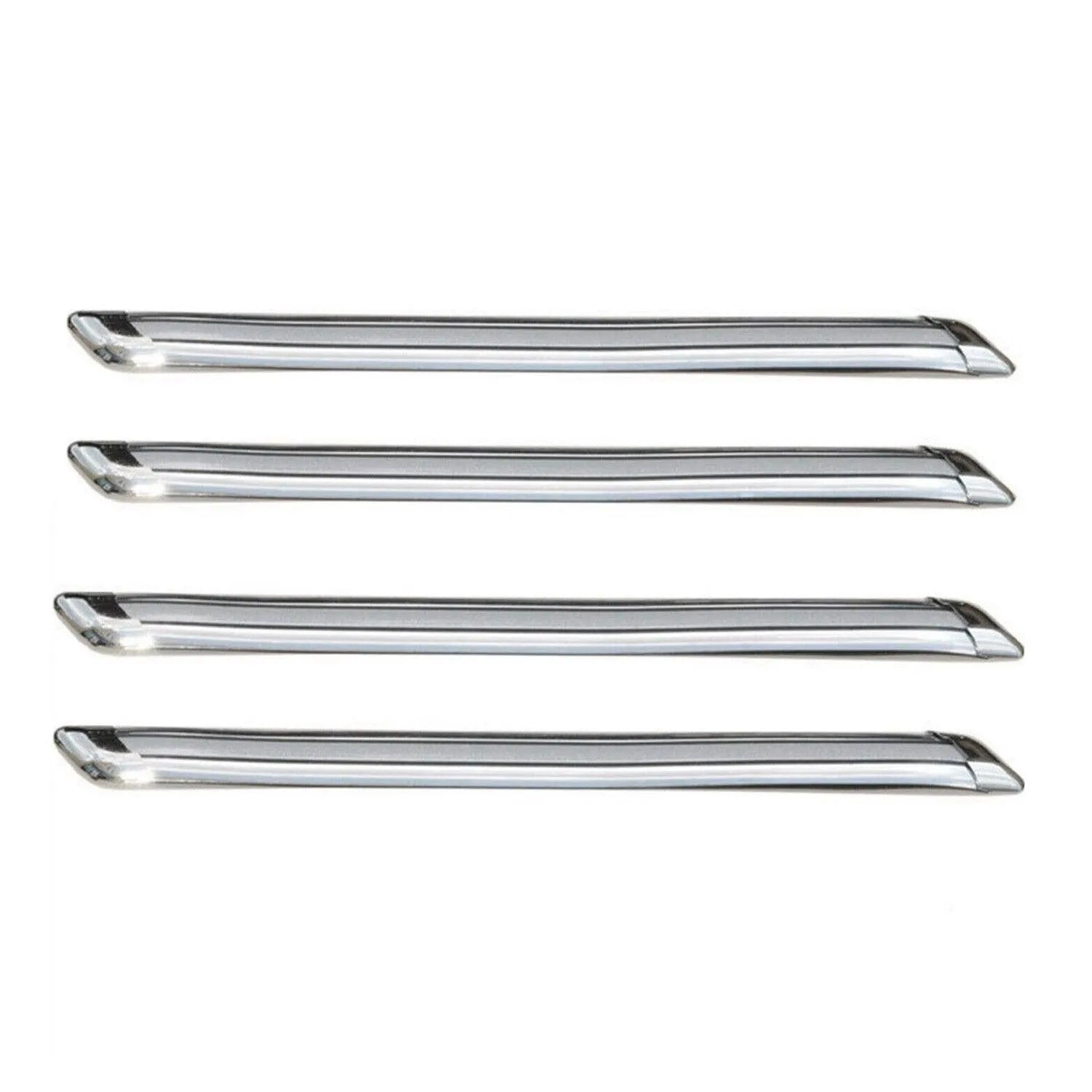 Front Rear Bumper Corner Protector Guard Trim Anti Scratch Silver 4 Pcs