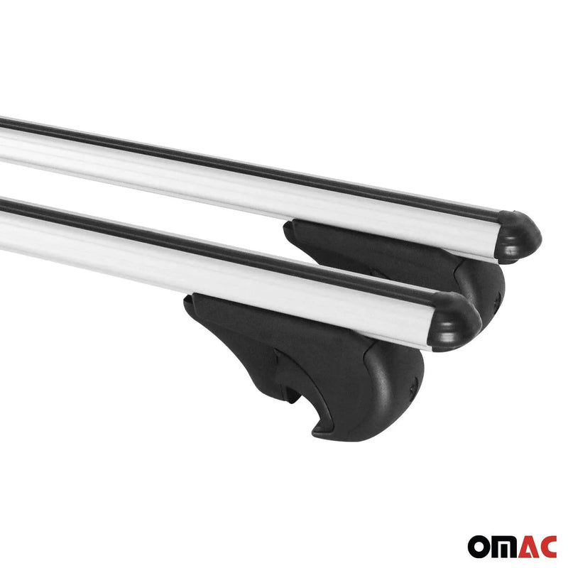 Roof Rack Cross Bars Luggage Carrier Lockable 50" 2 Pcs Aluminum Silver - OMAC USA