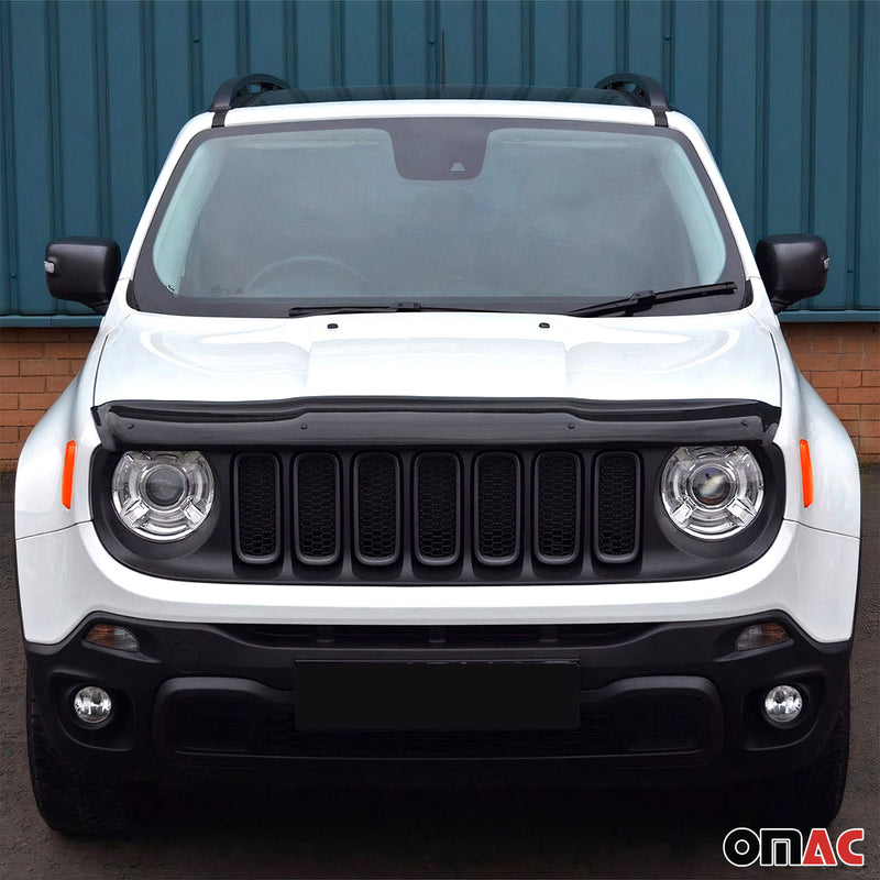 Set Bug Shield Hood Deflector & Window Visor for Jeep Renegade 2015-2024 Smoke