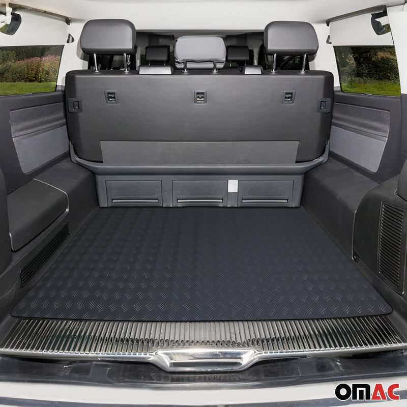 Rubber Truck Bed Liner Trunk Mat Floor Liner Alu. Look Chequered Black 197"x79"