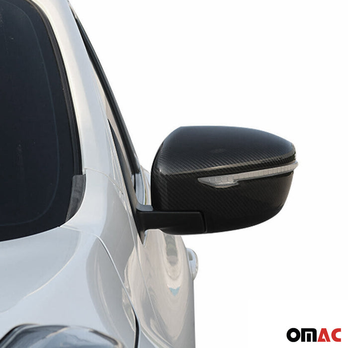 Side Mirror Cover Caps fits Nissan Qashqai 2017-2021 Carbon Fiber Black 2Pcs