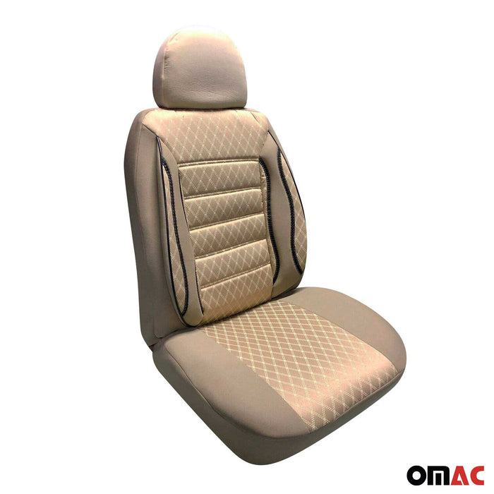 Front Car Seat Covers Protector for Alfa Romeo Beige Cotton Breathable