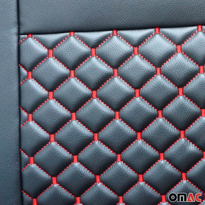 2015-2024 Ford Transit Leather Front Car Seat Covers Protector Black Red