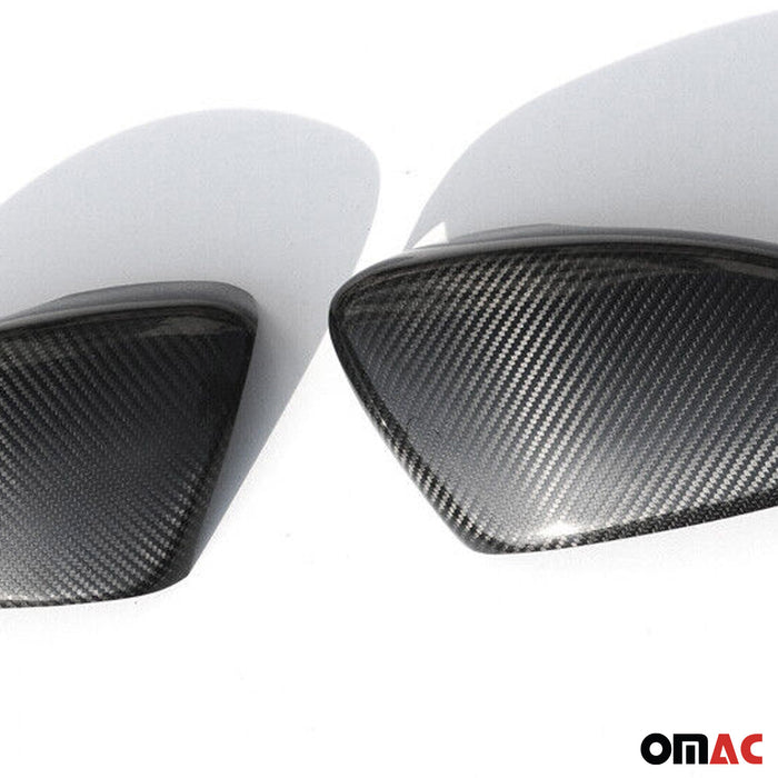 Side Mirror Cover Caps Fits VW EOS 2012-2016 Carbon Fiber Black 2 Pcs