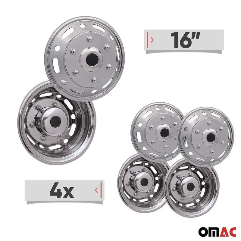 RAM ProMaster City 16" Dual Wheel Simulator Hubcaps Chrome Silver Gloss