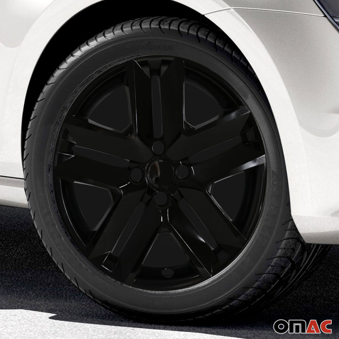 16" Wheel Rim Cover Guard Tire Hub Caps Durable Snap On ABS Accessories Black 4x