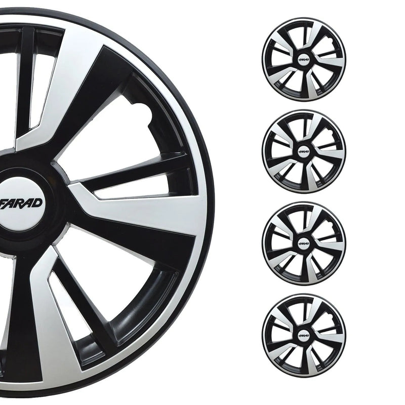 Twintone Hub Caps Wheel Cover 15" Black & White Insert Full Set 4 pcs.