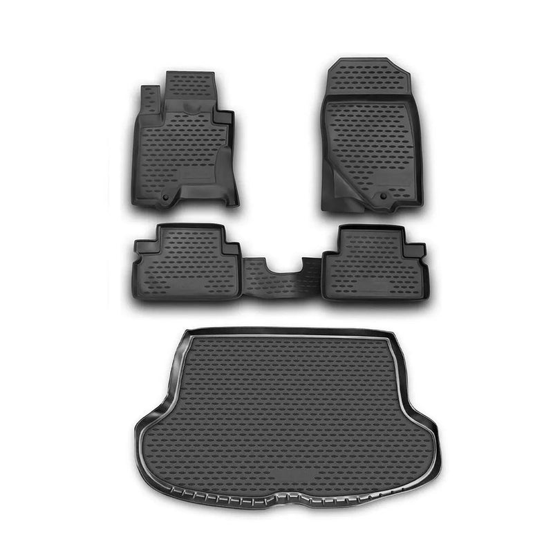 Custom Floor Mats & Cargo Liners for Infiniti EX35 EX37 2008-2013 Black 5 Pcs - OMAC USA