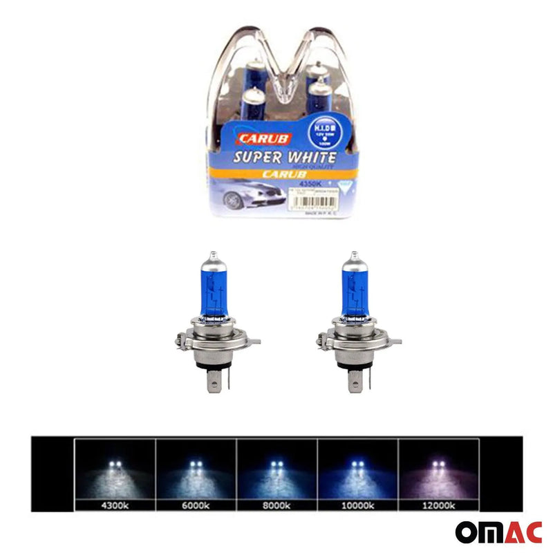 Xenon 4350K H4 55W Replacement Bulb HID Headlight Lamp SUPER WHITE 2 Pack