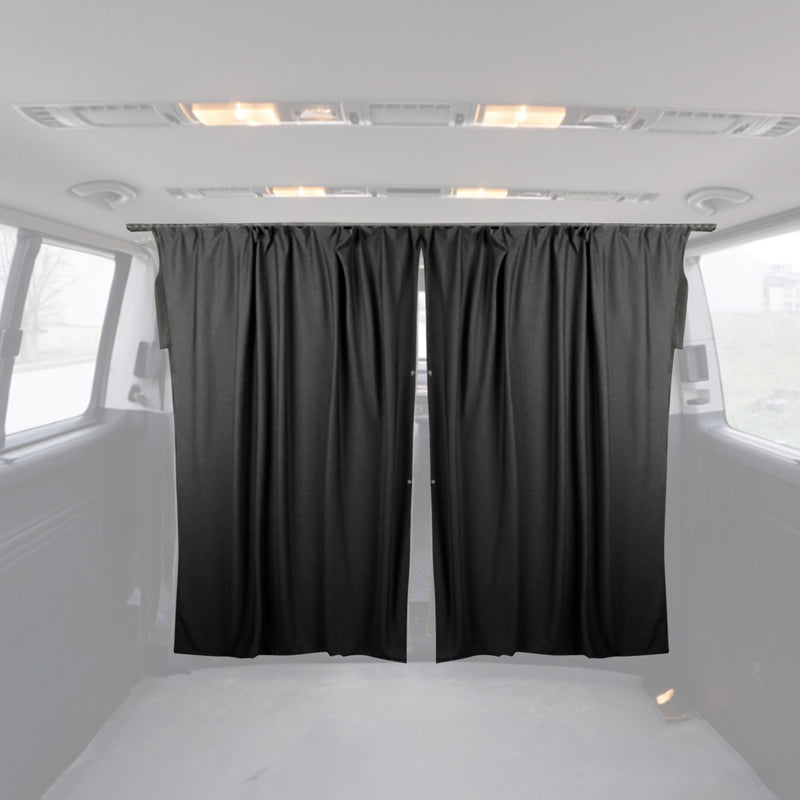 VW Cabin Divider Curtains Privacy Curtains Black 2 Curtains