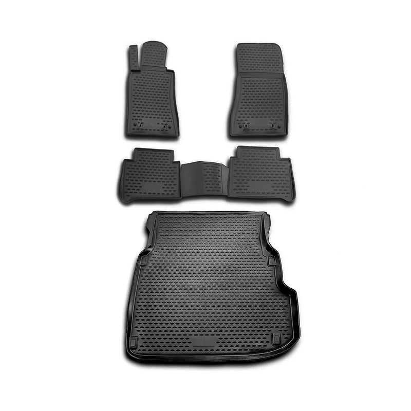 2004-2009 Mercedes E Class W211 Sedan Floor Mats & Cargo Liner Full Set All Weather Black