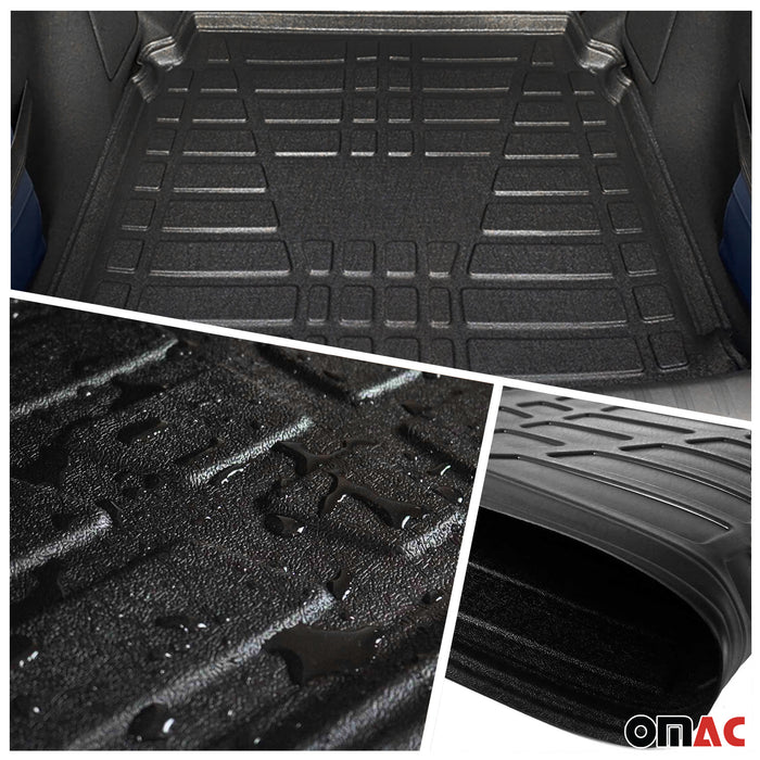 Floor Mats Cargo Liner Set for Ford Fiesta Hatchback 2011-2019 Black 5 Pcs