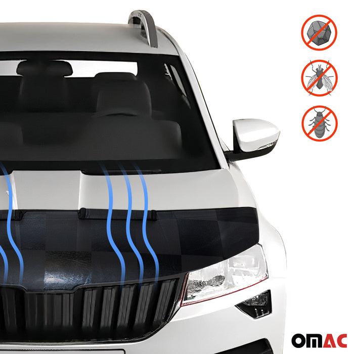 Car Bonnet Mask Hood Bra for RAM ProMaster 2014-2024 Black Chequered 1 Pc