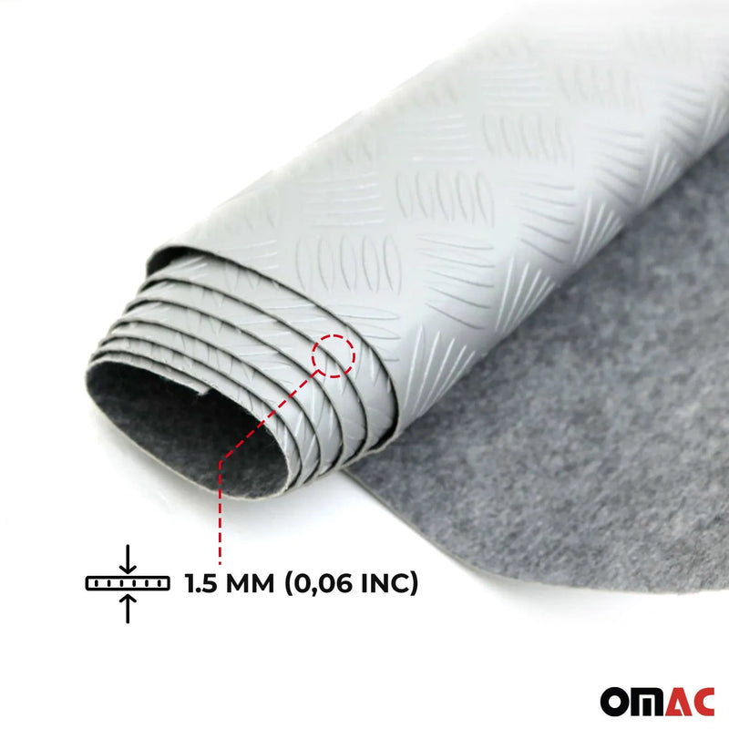 Rubber Truck Bed Liner Trunk Mat Floor Liner Alu. Look Chequered Gray 40"x79"