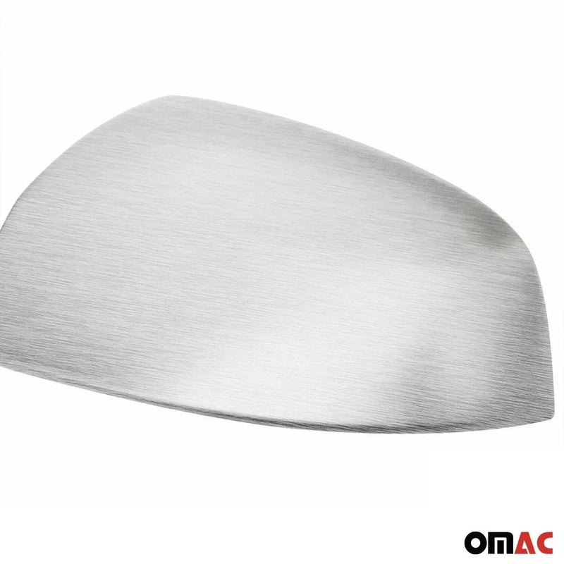 Side Mirror Cover Caps Fits Smart ForTwo 2007-2015 Brushed Steel Silver 2 Pcs - OMAC USA