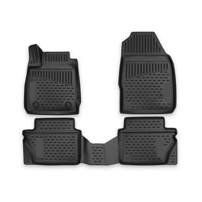 OMAC Floor Mats Liner for Ford Fiesta 2011-2019 Black TPE All-Weather 4 Pcs