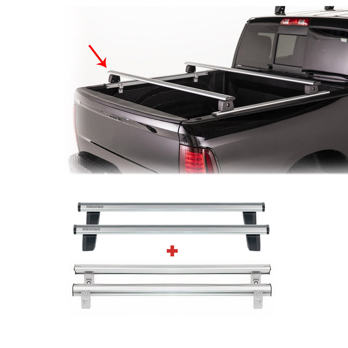 Trunk Bed Carrier Roof Racks for Jeep Gladiator 2020-2024 Aluminium Silver 2Pcs
