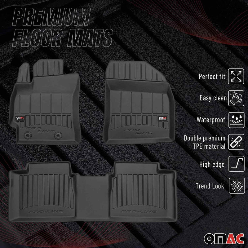 2014-2019 Toyota Corolla Sedan Premium Floor Mats Liners Full Set All Weather Heavy Duty