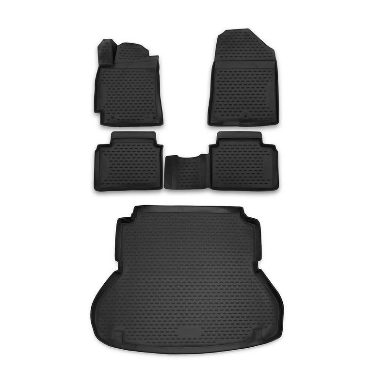 2017-2020 Hyundai Elantra Floor Mats & Cargo Liner Full Set All Weather Black