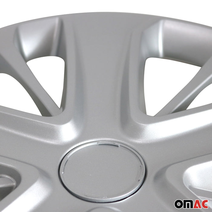 15" Wheel Rim Cover Guard Tire Hub Caps Durable Snap On ABS Silver