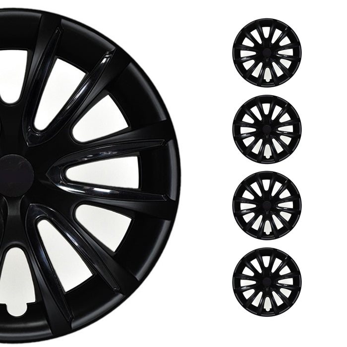 15" Wheel Covers Hubcaps for Nissan Sentra Black Matt Matte