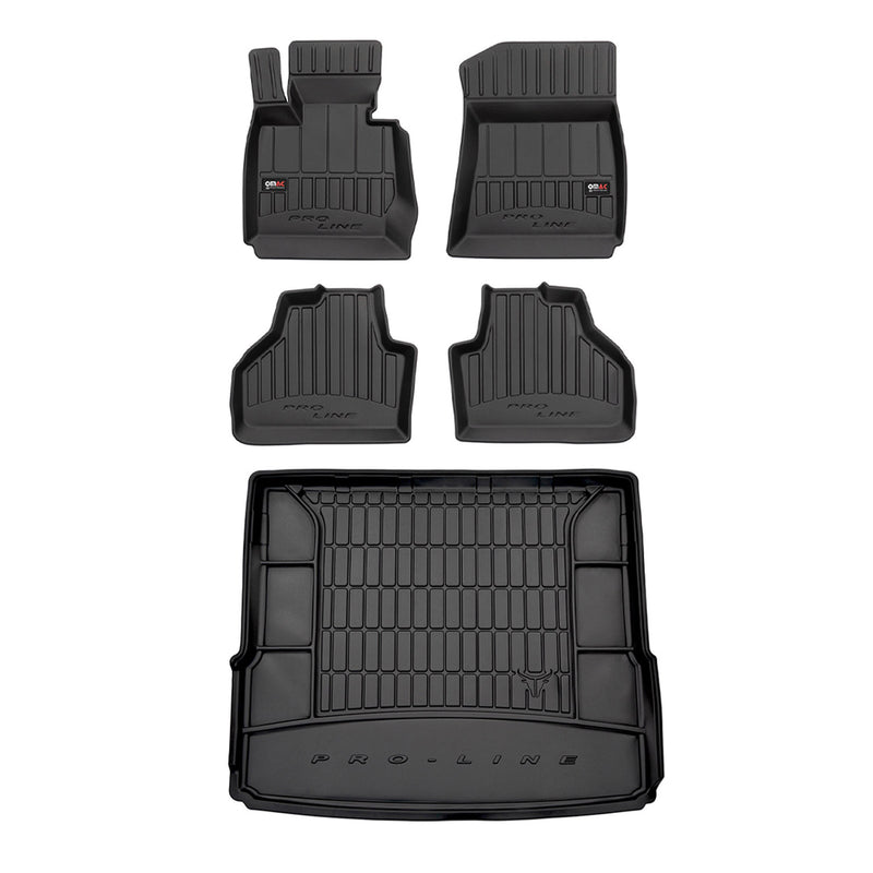 2011-2017 BMW X3 F25 Premium Floor Mats & Cargo Liner Full Set All Weather Heavy Duty Black