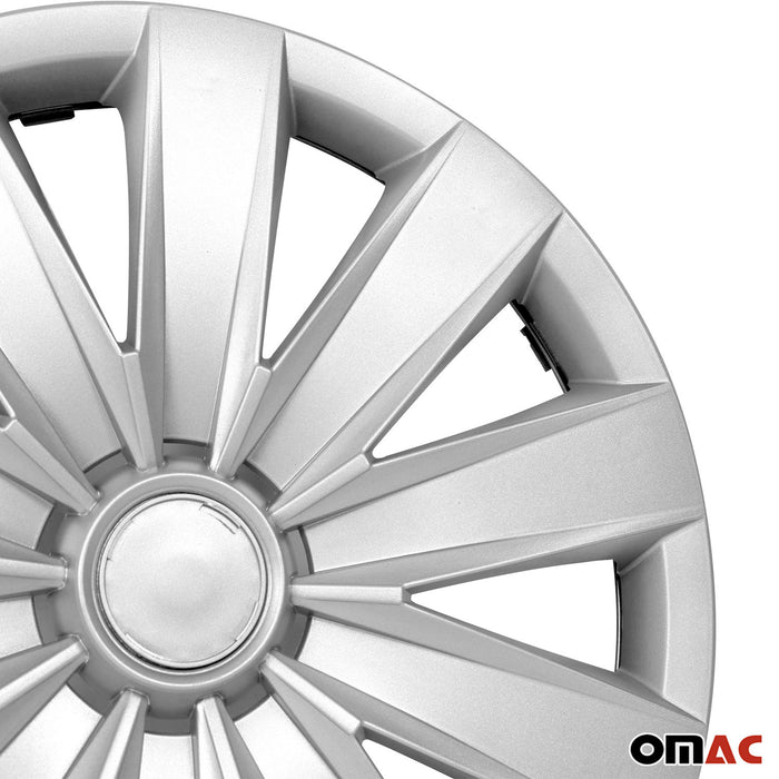 15" 4x Set Wheel Covers Hubcaps for Mini Silver Gray