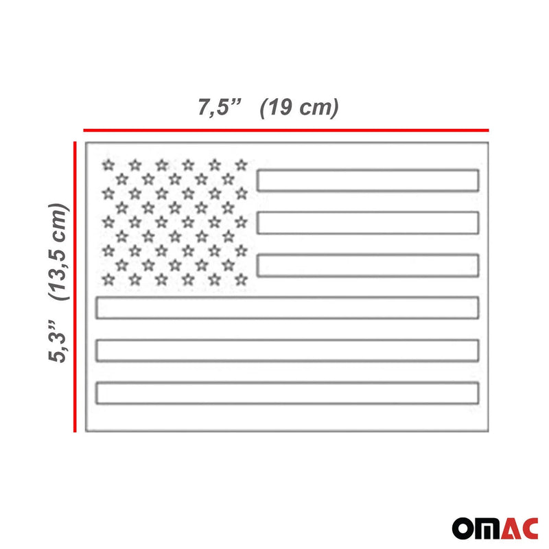 Suzuki Equator US American Flag Chrome Decal Sticker S. Steel Brushed