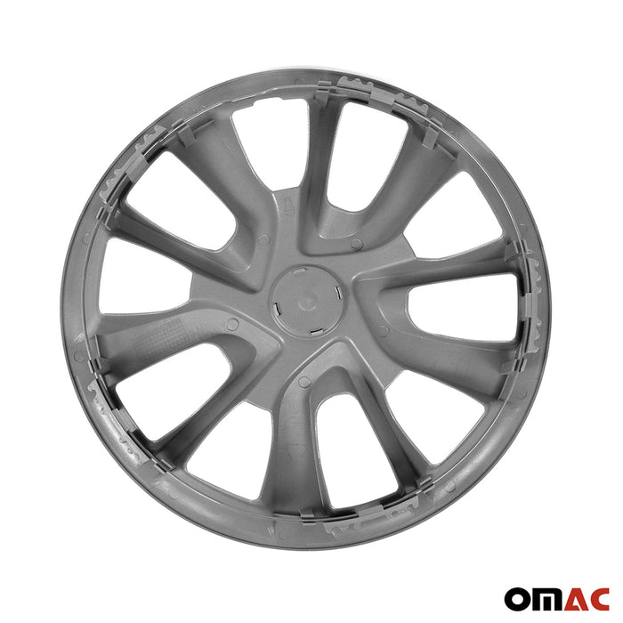15 Inch Wheel Covers Hubcaps for Hyundai Elantra Silver Gray Gloss