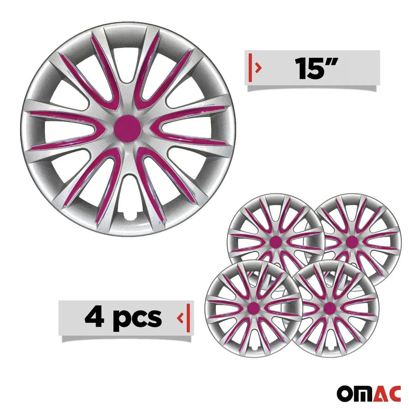 15" Wheel Covers Hubcaps for Audi Grey Violet Gloss - OMAC USA