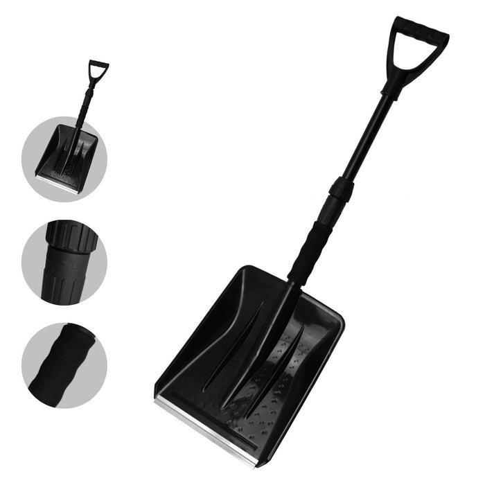 Snow Shovel with Scraper Compact Adjustable Lock Portable Lightweight