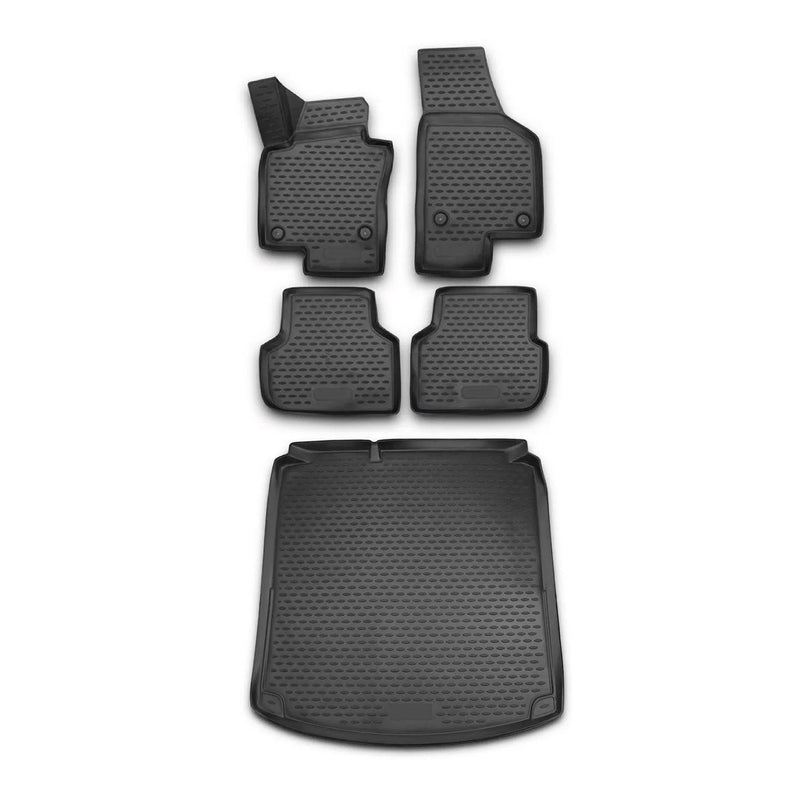 2011-2018 VW Jetta A6 Hybrid Floor Mats & Cargo Liner Full Set All Weather Black